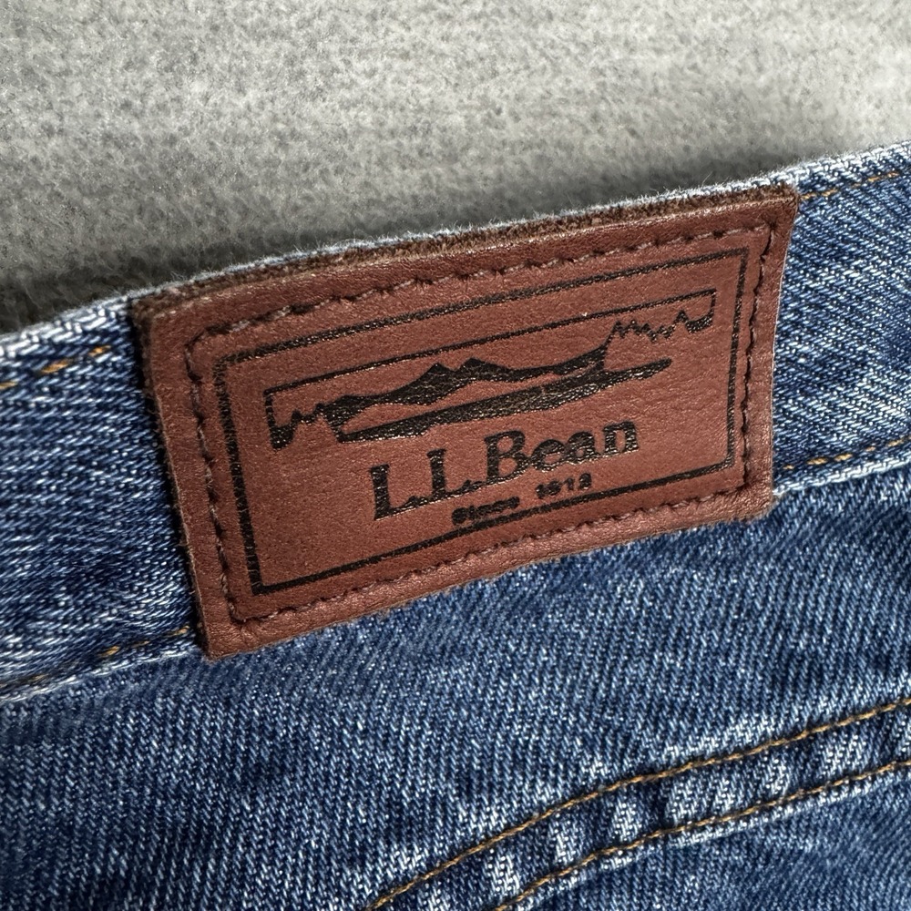 L.L. Bean Double L Mens Flannel Lined Blue Denim Jeans Size 44x30 100220 Classic - Picture 8 of 10